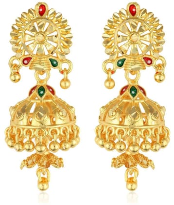 Vighnaharta South Screw back alloy Gold plated Jhumki, Jhumka, Jhumkas, Jhumki Earring for Women and Girls[VFJ1489ERG] - Golden