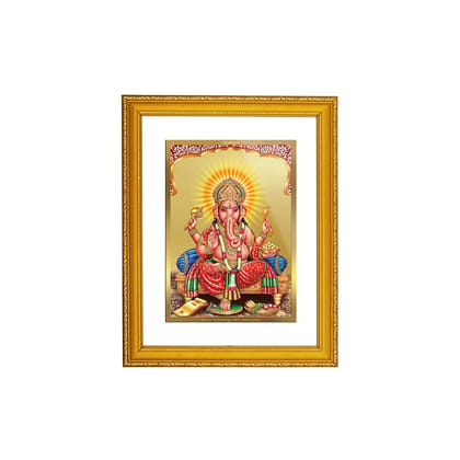 DIVINITI Ganesha 24K Gold Plated Wall Photo Frame| DG Frame 101 Size 2 Wall Photo Frame, Religious Photo Frame Idol, Gifts Items (20.8CMX16.7CM)