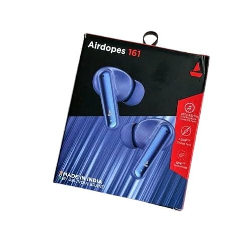 boAt Airdopes 161 Bluetooth Truly Wireless in Ear Earbuds, Black, Plastic-White