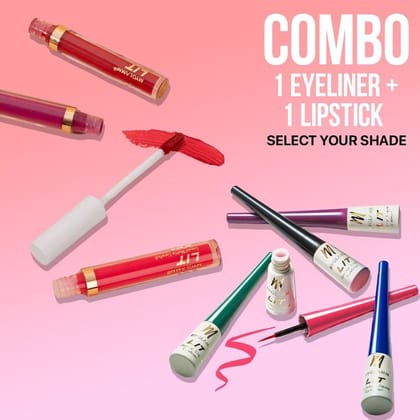 Lipstick and Glossy Eyeliner Combo