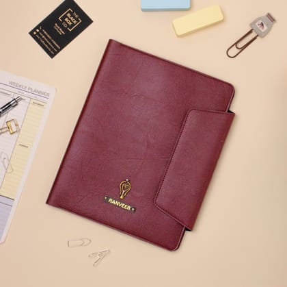 PERSONALISED OFFICE FOLDER - MAROON-Maroon