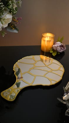 Golden Silver Broken Tree: Round Platter
