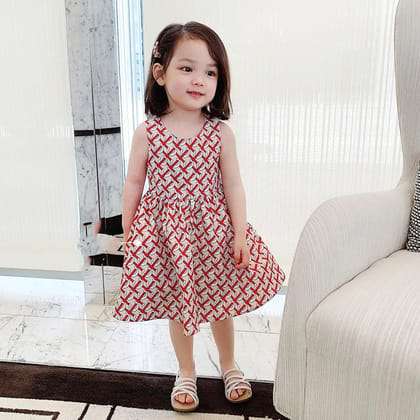 Stylish BabyGirl's Cotton Designer Frocks & Dresses for Kids.-6 to 12 Month