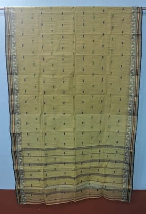 Handloom Bengal Cotton Saree | Pista Green
