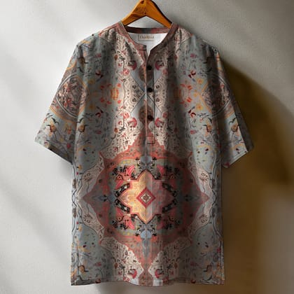 Regal Printed Kurta Shirt #72-XS / Half Sleeve