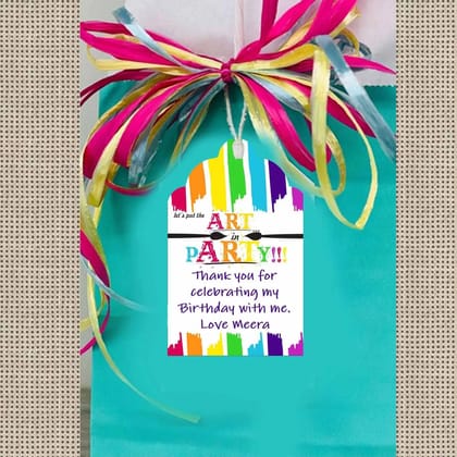 Personalised Thank You Cards - Art Party - Set of 15-Thank you for celebrating my Birthday with me