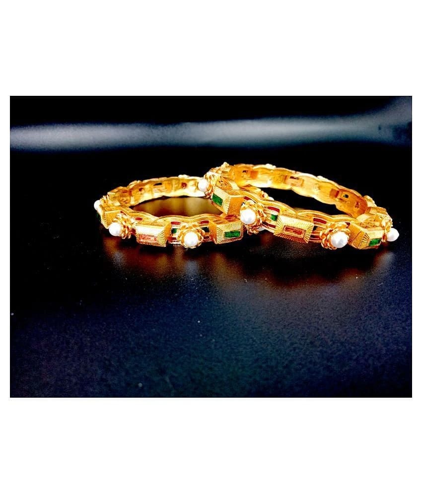 shankhraj mall Traditional Gold Plated Designer Bangles Jewellery For Women / Girls-100347 - None