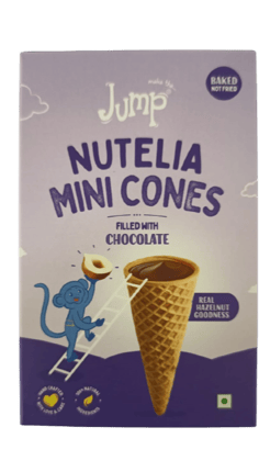 Make The Jump Mini cones- Cappuccino chocolate Filled Cones | Nutelia Flavour | 100% Eggless