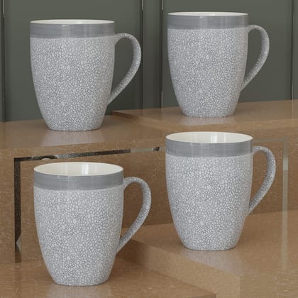 The Earth Store Grey Fizz Coffee Mug Set of 4 Ceramic Mugs to Gift to Best Friend, Tea Mugs, Microwave Safe Coffee Mugs, Ceramic Tea Cups