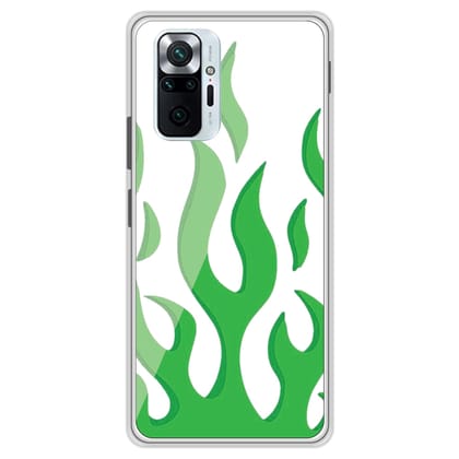 Green Flames - Clear Printed Case For Redmi Models-Redmi Note A1