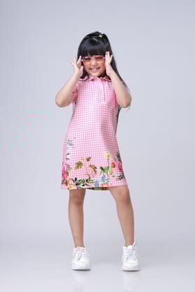 Graphic Edition Polo Midi Dress For Girls-1 Year / Blush Pink / KPDR005-DPSSCB0035-65%-1 MTR-NIL-NIL-NIL-NIL-THR013-FS0002-NILL-BT00046-3-NILL-NILL