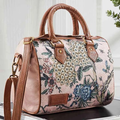 Mona B Kilim Inspired Canvas Handbag for Women | Crossbody Bag | Stylish Vintage Shoulder Bags for Women: Pink - M-7001