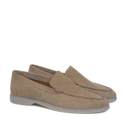 Yacht Shoes in Beige Suede Leather-40/6