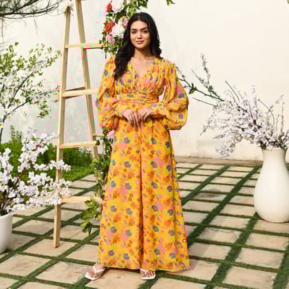 Marigold Yellow Jumpsuit-XS