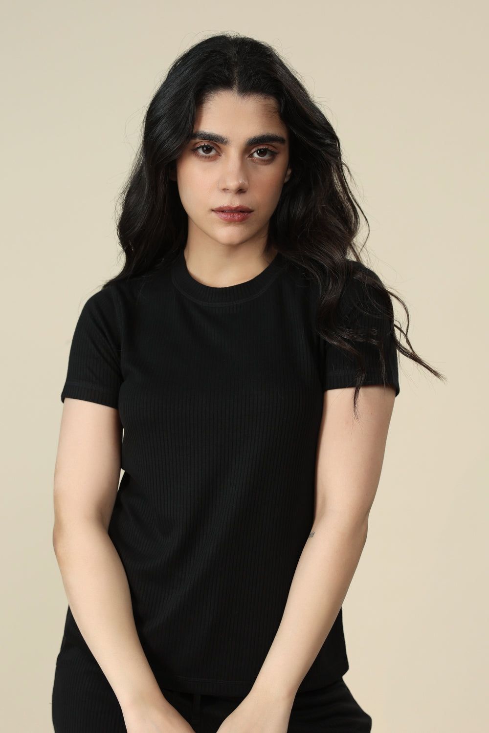 Tencel Ribbed Tee-XS