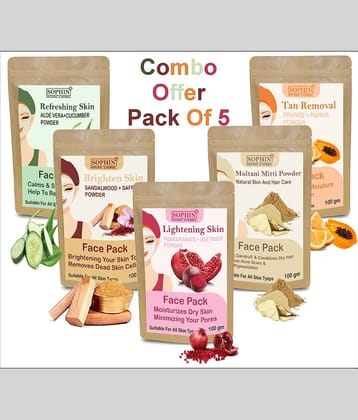 SOPHIN - Skin Brightening Face Pack for All Skin Type ( Pack of 5 )