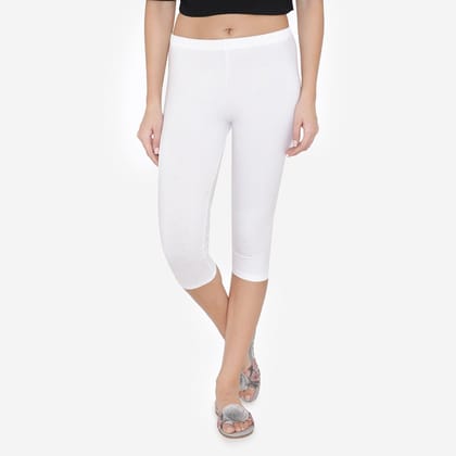 Women's Comfy Classy Capri Legging - Off White