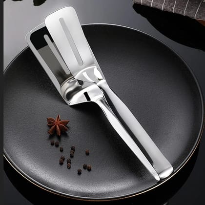 2918 Multifunction Cooking Serving Turner Frying Food Tong, Stainless Steel Steak Clip Clamp Bbq Kitchen Tong