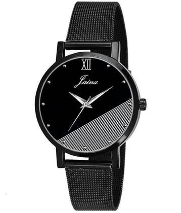 Jainx Black Stainless Steel Analog Womens Watch