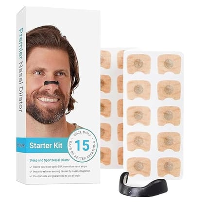 Smartcam Breathing Nasal Strip Starter Kit | Boost Oxygen, Reduce Snoring, Improve Sleep Quality-Skin Safe Nasal Strips - Extra Strength Snoring Solution (15 Count, Multi)