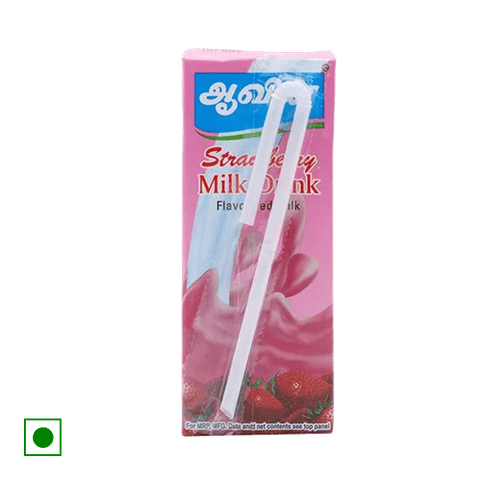 Aavin Strawberry Milk Drink - Flavoured Milk, 200 ml Pack