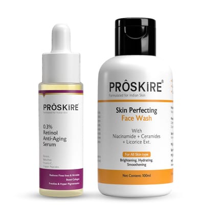 Retinol Anti Aging Serum with Skin Perfecting Face Wash Combo