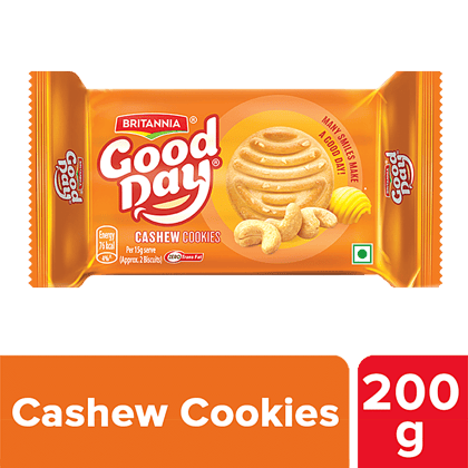 Britannia Good Day Cashew Cookies - Crunchy, Zero Trans Fat, Ready To Eat, 200 G(Savers Retail)