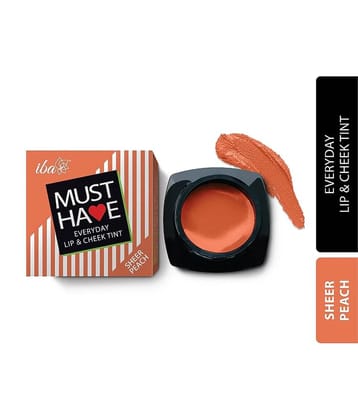 Iba Must Have Everyday Lip & Cheek Tint Sheer Peach 8g ,  Natural, Vegan & Cruelty-Free (Pack of 1)