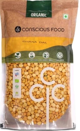 Conscious Food Split Bengal Gram / Chana Dal 1kg Organic