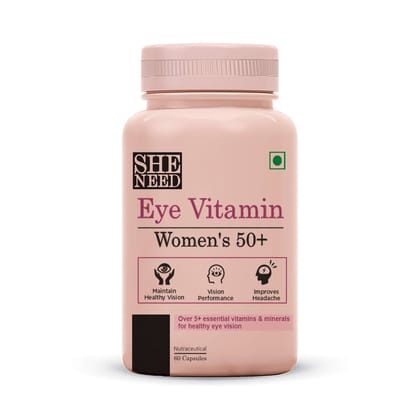 SHENEED WOMEN’S EYE VITAMIN 50+ Supplement for Dry Eyes, Healthy Vision, Natural Eye & Vision Support with Zeaxanthin, Meso Zeaxanthin, Lutein, Blueberry Extract Plus - 60 Capsules