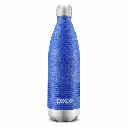 Pexpo Stainless Steel Hot and Cold Vacuum Insulated ISI Certified Flask, 500ml, Blue, Echo Delux | Lightweight & Keeps Drinks Hot/Cold for 24+ Hours
