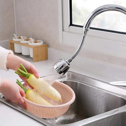Faucet-360 Degree Flexible Stainless Steel Rotating 2 Modes Water Saving Faucet-Free Size