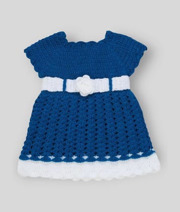 The Creators Blue Wollen Frock For Baby Girl ( 06-12 Months ) - None