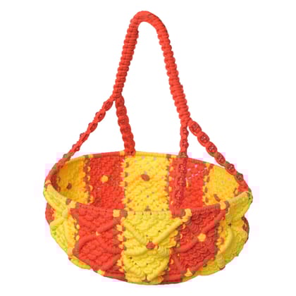 Aajeevika's Orange and Yellow Delight Pooja Basket| Multipurpose Storage | Dolchi Basket for Puja | Pooja Dalia 