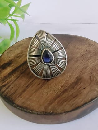 Silver Replica Adjustable Finger Rings for Everyday Style | Sarichka-Blue