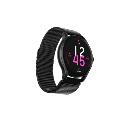 boAt Lunar Connect Ace | Round AMOLED Display Smartwatch with 1.43" (3.63 cm) Screen, Bluetooth Calling, 100+ Sports Modes Black Metallic