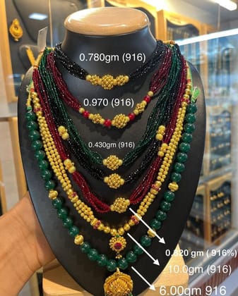 Gold Wax Mala-0.970 gm Red 916%