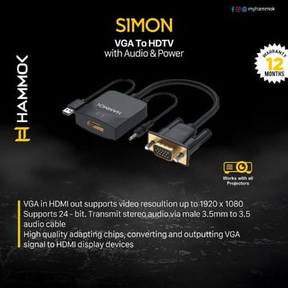Hammok SIMON VGA TO HDMI WITH AUDIO