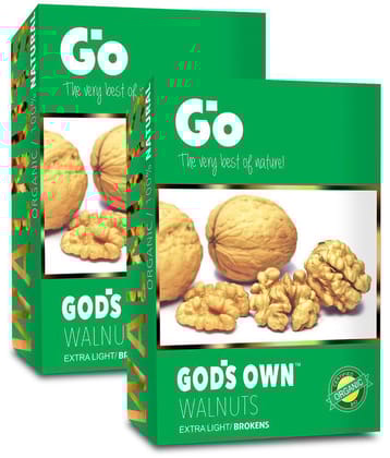 Go Organic Extra Light Broken Walnuts Kernels (Without Shell) 500g, 250g x 2 | New Crop Walnuts | Organic Walnuts | Fresh and Healthy