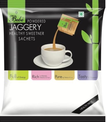 Bebe Jaggery Powder Sachets |Shakker|Shakkar|Healthy Sugar (Pack of 3)-5g sachet / Dark brown / Jaggery Powder