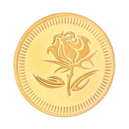Sri Jagdamba Pearls 1 Gram 22Kt (916) Hall Marked Flower Gold Coin  by SRI JAGDAMBA PEARLS