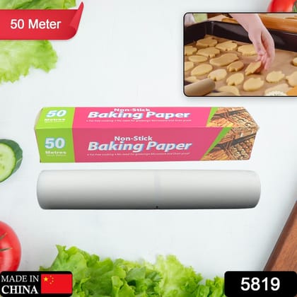 Non Stick Microwave & Oven Proof Parchment Paper/ Baking Paper/ Food Wraping Paper, Easy to Tear, Easy to Clean, for Grilling, Cooking, deep Fryer, White-20 Meters