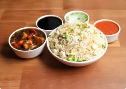 Chicken Crispy Fried Rice With Gravy