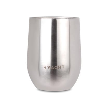 Yacht Double Wall 304 Stainless Steel Travel Mug with Easy to Sip Lid for Coffee, Coffee mug, Angel Silver, 350 ml
