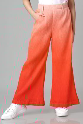 Ombre Pleated Bottom For Girls-1 Year / Scarlet Red / KBT05-FAB2300018-1.2-FAB3200369-1.5-NIL-NIL-THR03-FS01-ZPH09-NIL-NIL-NIL