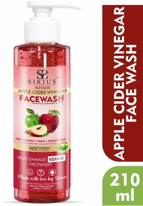 RKG SIRIUS KHADI APPLE CIDER VINEGAR FACE WASH | NO SLS & PARABEN | MEN & WOMEN FACE WASH  (210 ML)