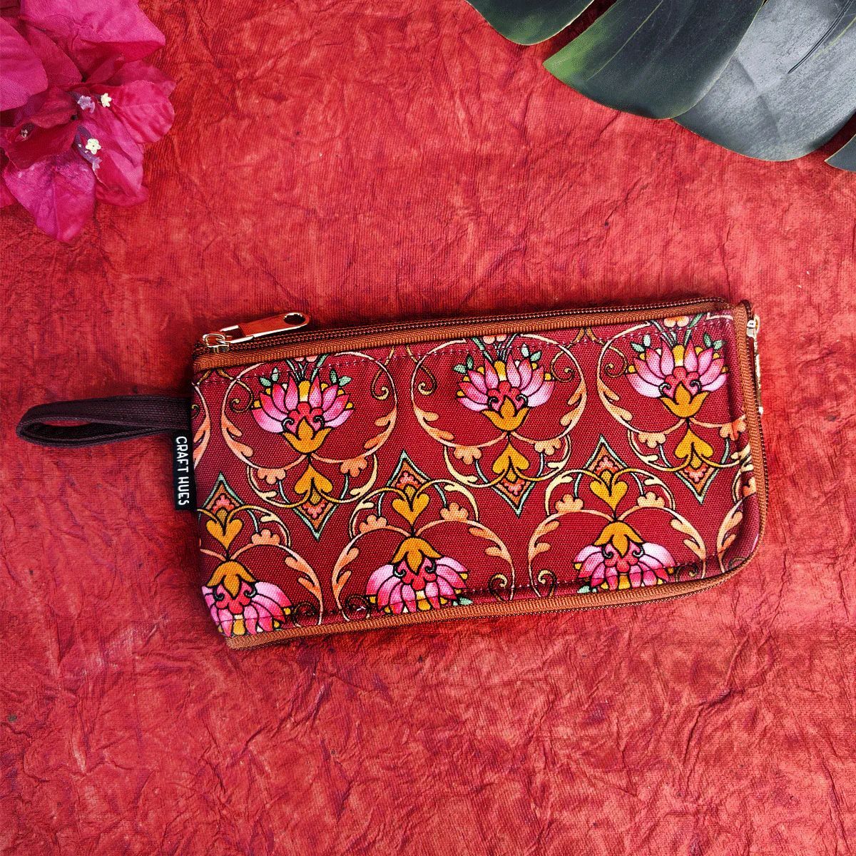 Dual-Zip Maroon Persian Garden