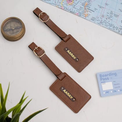 PERSONALISED LUGGAGE TAGS-Tan