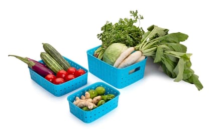 Denzcart Multipurpose 3 in 1 set Fruit and Vegetable Basket set  by Ruhi Fashion India