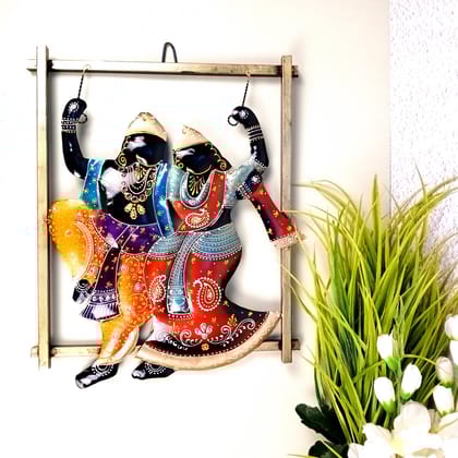 Radha Krishna Wall Hanging | Metal Wall Art - For Home, Living Room, Hall, Entrance Decor | Housewarming & Wedding Gift - 17 Inch